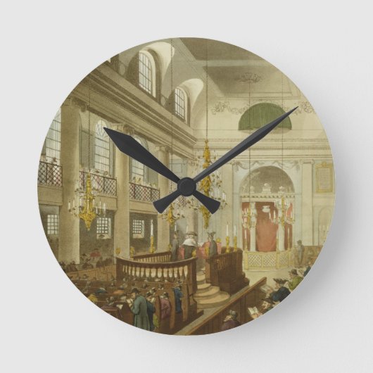 Synagogue, Dukes Place, Houndsditch, van Ackerman Ronde Klok (Voorkant)