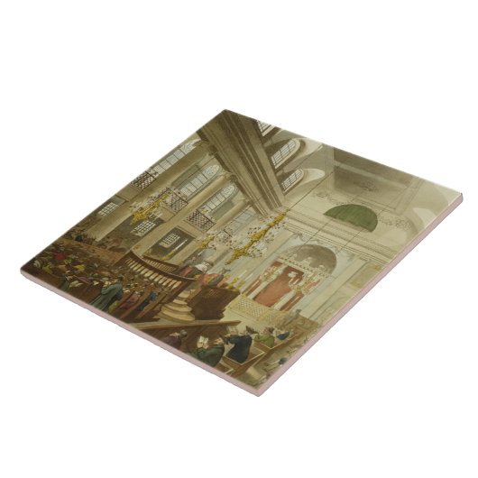 Synagogue, Dukes Place, Houndsditch, van Ackerman Tegeltje (Zijkant)