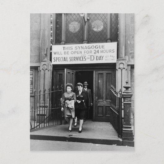 Synagogue Prayer Service op D-dag 6 juni 1944 Briefkaart (Voorkant)