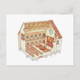 Synagogue. Vijftiende eeuw. Midden-Europa Briefkaart