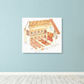 Synagogue. Vijftiende eeuw. Midden-Europa Canvas Afdruk (Insitu (Houten vloer))