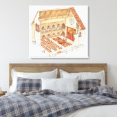 Synagogue. Vijftiende eeuw. Midden-Europa Canvas Afdruk (Insitu (Slaapkamer))