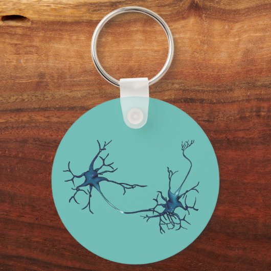 Synaps tussen neuronen, neurowetenschap neuron sleutelhanger (Achterkant)