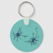 Synaps tussen neuronen, neurowetenschap neuron sleutelhanger (Achterkant)