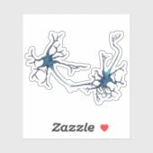 Synaps tussen neuronen, neurowetenschap neuron sticker (Vel)