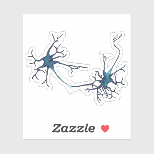 Synaps tussen neuronen, neurowetenschap neuron sticker (Vel)
