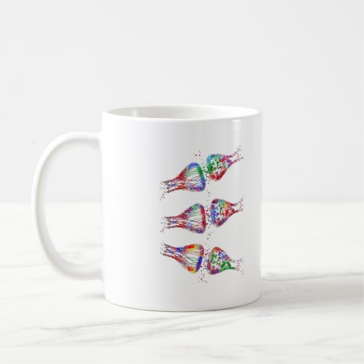 Synapse-receptor, neurologie, medische kunst koffiemok (Links)