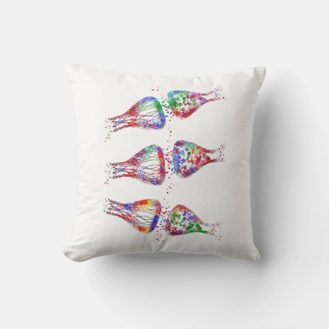 Synapse-receptor, neurologie, medische kunst kussen (Voorkant)