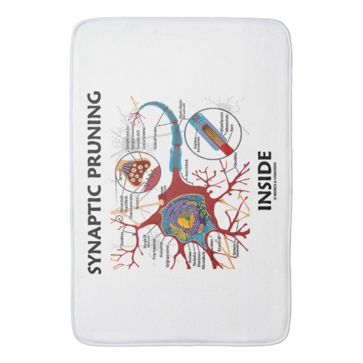 Synaptisch snoeien in neonsynapse neurologie badmat (Voorkant Verticaal)