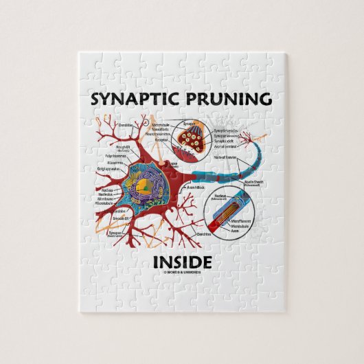 Synaptisch snoeien in neonsynapse neurologie legpuzzel (Verticaal)