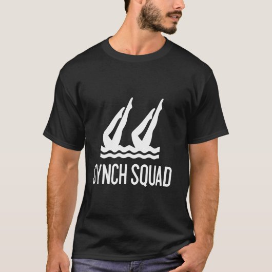 Synch Squad Cool Team Design voor Synchroon Zwemme T-shirt (Voorkant)