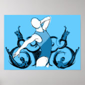 Synch Swimming Illustratie Poster (Voorkant)