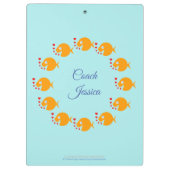 Synchro Coach Synchronized Swimming Goldfish Cute Klembord (Achterkant)