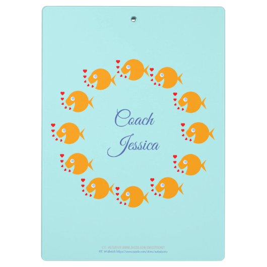 Synchro Coach Synchronized Swimming Goldfish Cute Klembord (Achterkant)