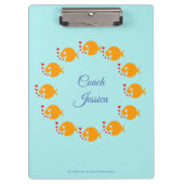Synchro Coach Synchronized Swimming Goldfish Cute Klembord (Voorkant)