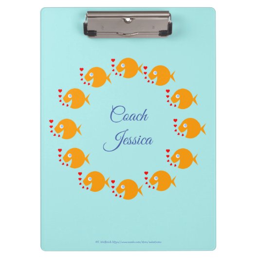 Synchro Coach Synchronized Swimming Goldfish Cute Klembord (Voorkant)