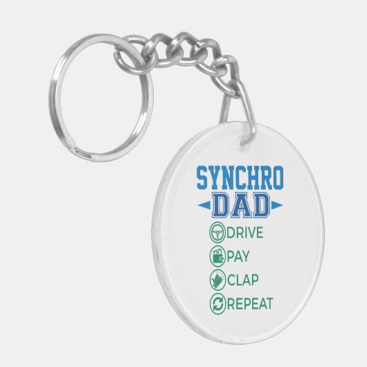 Synchro Dad Drive Pay Clap Synchronating Skating Sleutelhanger (Voorkant Links)