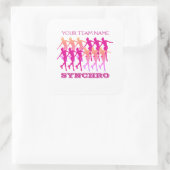 Synchro Figuur Schaats Giftware Vierkante Sticker (Tas)