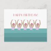 Synchro Zwemmers | Zwemmen Illustratie Verjaardag Briefkaart (Voorkant)