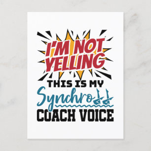 Synchrome zwemsynchrone coach briefkaart