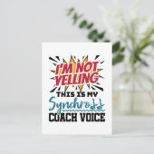 Synchrome zwemsynchrone coach briefkaart (Staand voorkant)