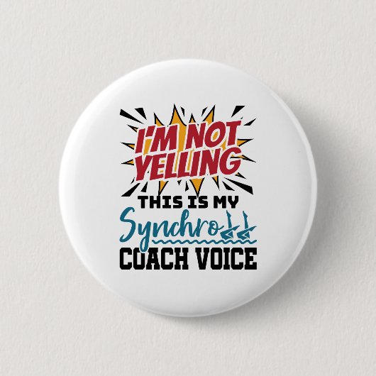 Synchrome zwemsynchrone coach ronde button 5,7 cm (Voorkant)