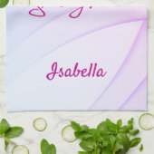 Synchrone handdoekkalligrafie paarse roze theedoek (Gevouwen)