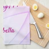 Synchrone handdoekkalligrafie paarse roze theedoek (Quarter Fold)