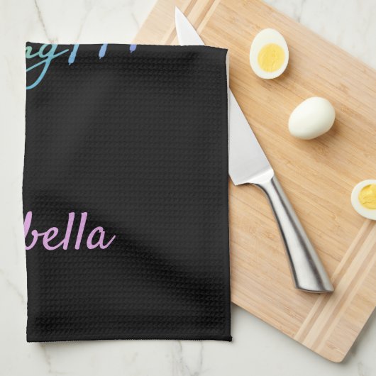 Synchrone handdoekkalligrafie regenboog theedoek (Quarter Fold)