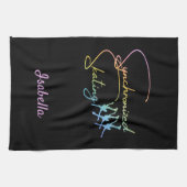 Synchrone handdoekkalligrafie regenboog theedoek (Horizontaal)