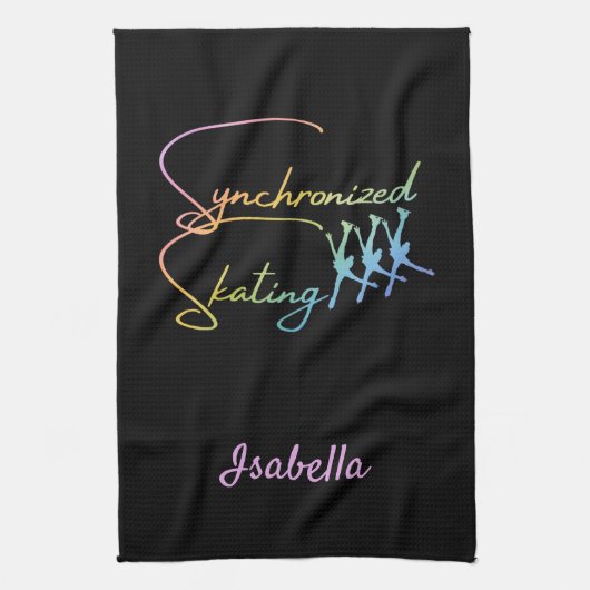 Synchrone handdoekkalligrafie regenboog theedoek (Verticaal)