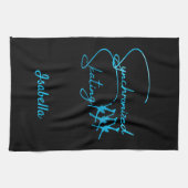 Synchrone handdoekkalligrafie turquoise theedoek (Horizontaal)