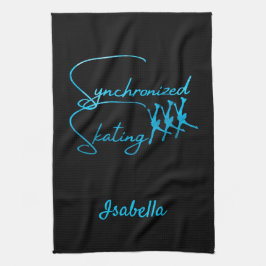 Synchrone handdoekkalligrafie turquoise theedoek