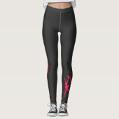 Synchrone leggings van het skateam - rode arabeske (Voorkant)
