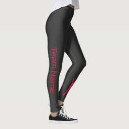 Synchrone leggings van het skateam - rode arabeske
