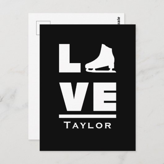 Synchrone liefde en live-beeldschaatsen briefkaart (Voorkant / Achterkant)