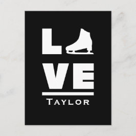 Synchrone liefde en live-beeldschaatsen briefkaart