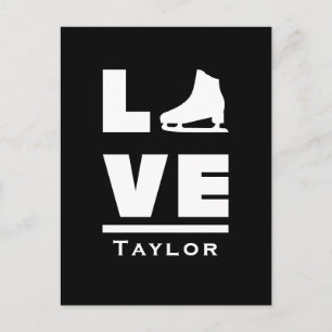 Synchrone liefde en live-beeldschaatsen briefkaart