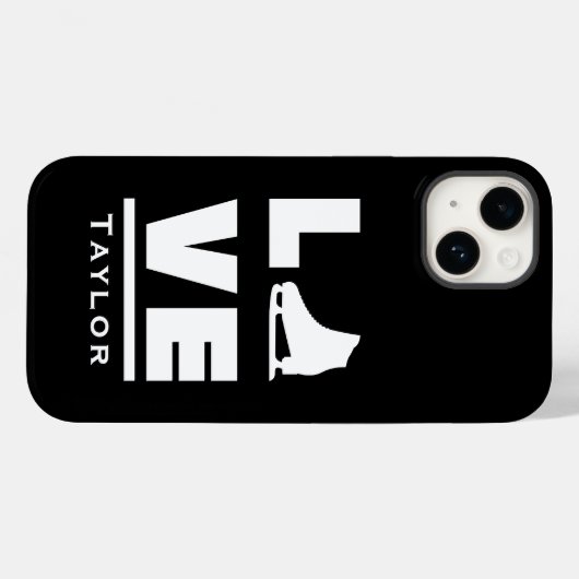 Synchrone liefde en live-beeldschaatsen Case-Mate iPhone case (Achterkant (horizontaal))