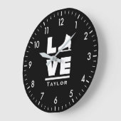 Synchrone liefde en live figuurschaatsen naam teks grote klok (Hoek)