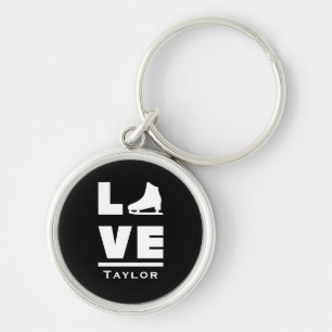 Synchrone liefde en live figuurschaatsen naam teks sleutelhanger
