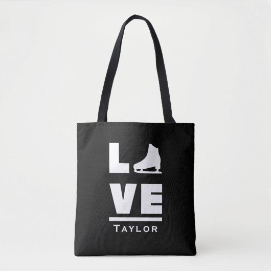 Synchrone liefde en live figuurschaatsen naam teks tote bag (Voorkant)