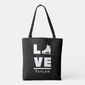 Synchrone liefde en live figuurschaatsen naam teks tote bag (Achterkant)