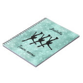 Synchrone schaatsbaan notitieboek turquoise spark (Linkerzijde)