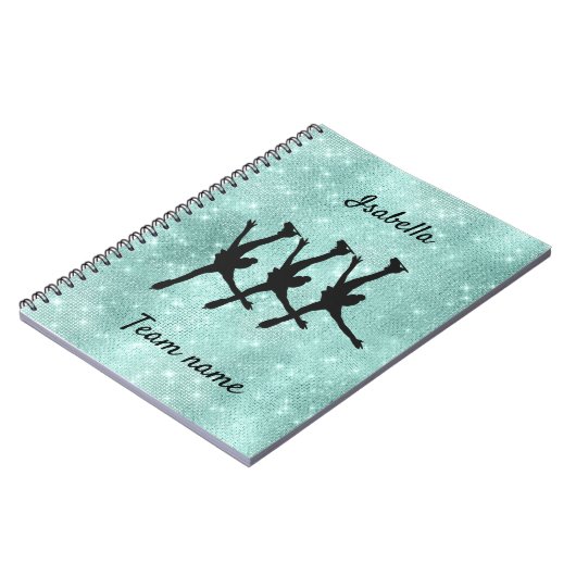 Synchrone schaatsbaan notitieboek turquoise spark (Linkerzijde)