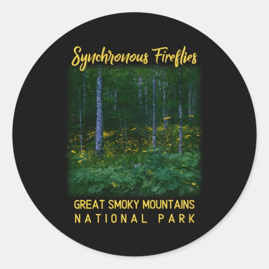 Synchrone vuurvliegjes Great Smoky Mountains Natio Ronde Sticker (Voorkant)