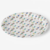 Synchrone zwembad synchrone zwemmeisjes papieren bordje (Gekanteld)