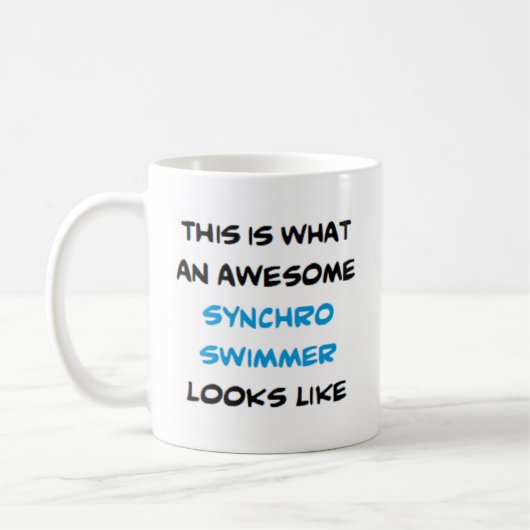 synchrone zwemmer, geweldige koffiemok (Links)