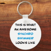 synchrone zwemmer, geweldige sleutelhanger (Voorkant)