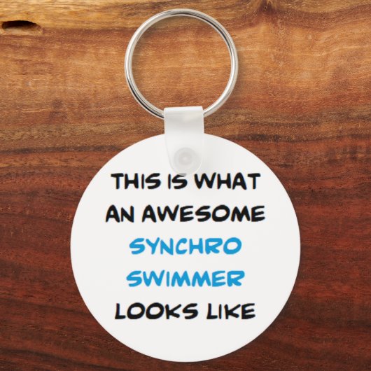 synchrone zwemmer, geweldige sleutelhanger (Voorkant)